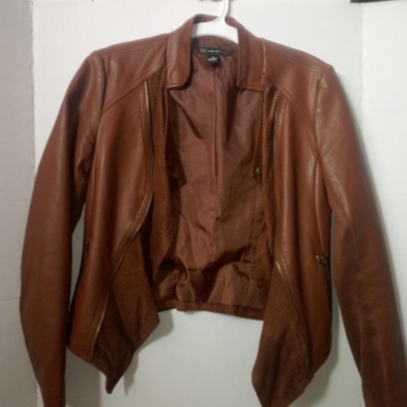 I.N.C International Concepts Jackets & Blazers - Faux Brown Leather Jacket